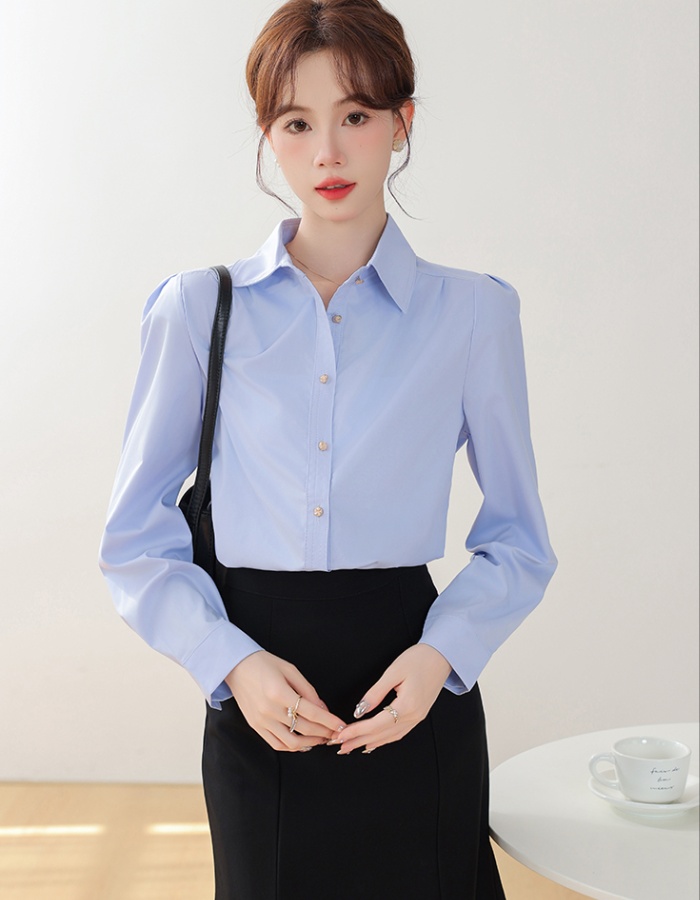 Single-breasted profession shirt simple tops for women