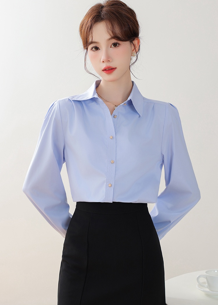 Single-breasted profession shirt simple tops for women