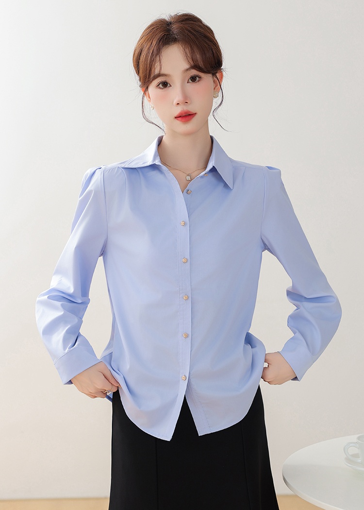 Single-breasted profession shirt simple tops for women