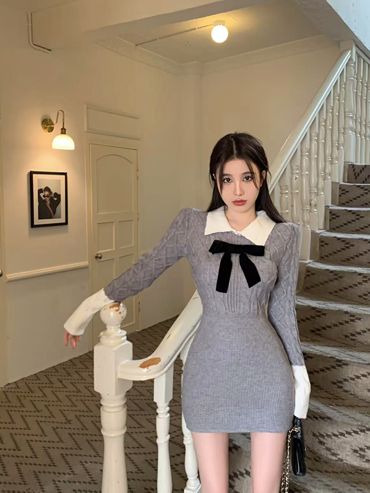 Inside the ride package hip sweater knitted dress