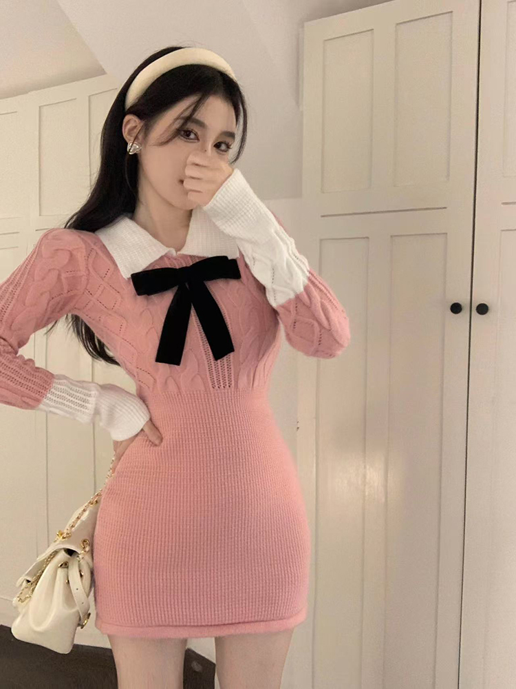 Inside the ride package hip sweater knitted dress