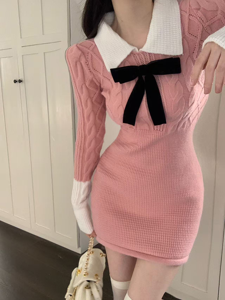 Inside the ride package hip sweater knitted dress