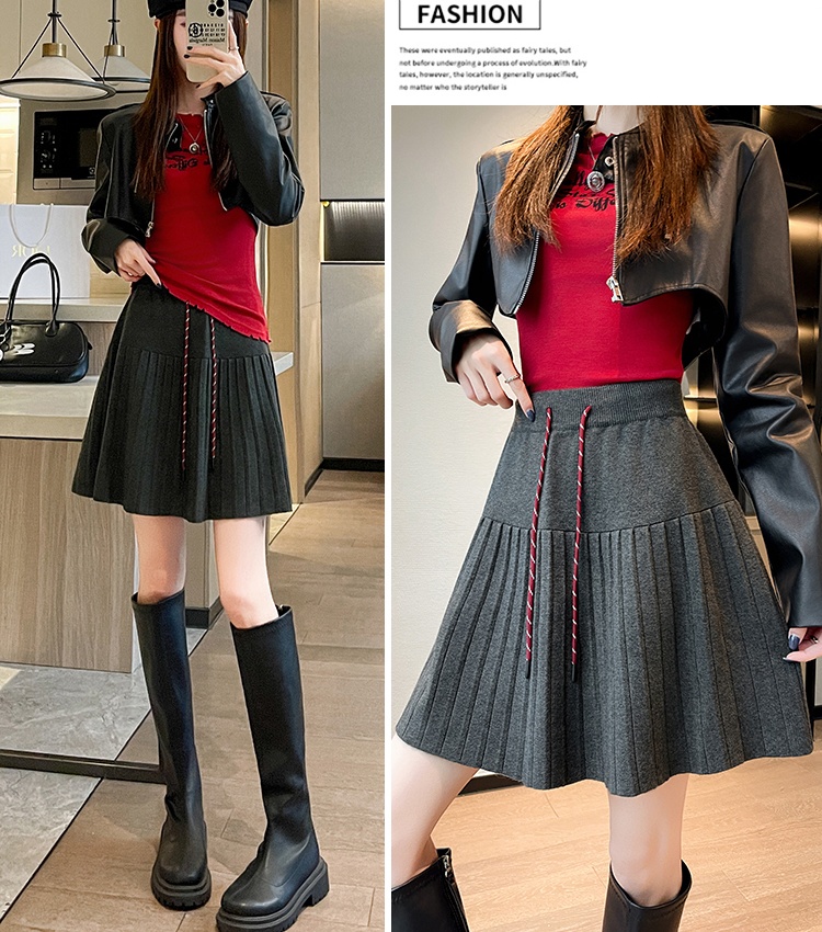 Casual pleated short skirt all-match skirt for women