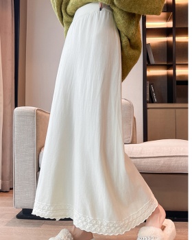 Lace high waist long dress jacquard skirt for women