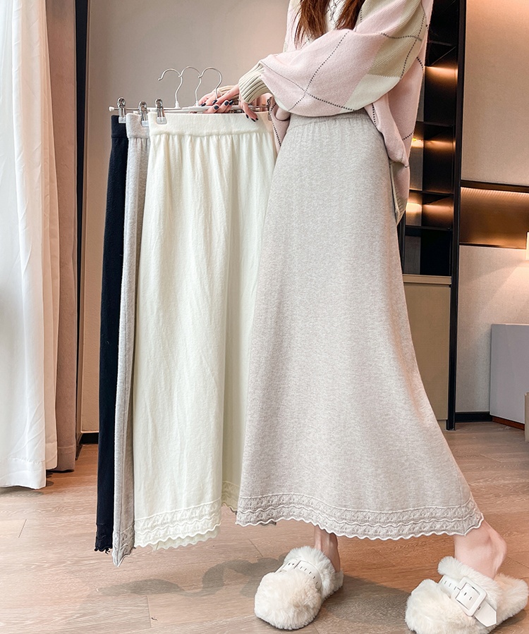 Lace high waist long dress jacquard skirt for women