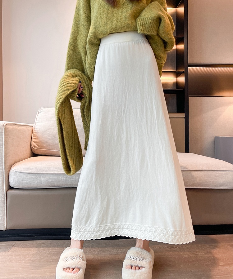 Lace high waist long dress jacquard skirt for women