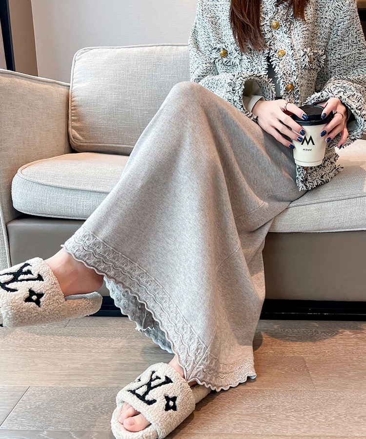 Lace high waist long dress jacquard skirt for women