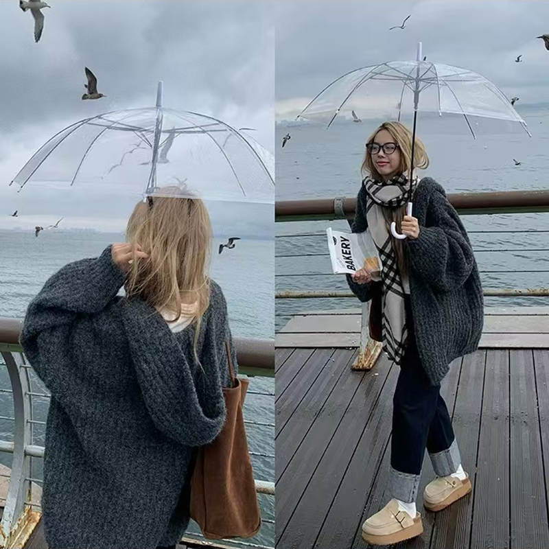 Big cardigan lantern sleeve coat for women