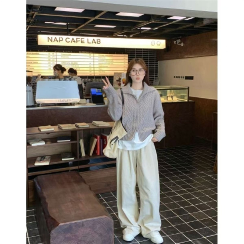 Thick knitted coat twist cardigan for women