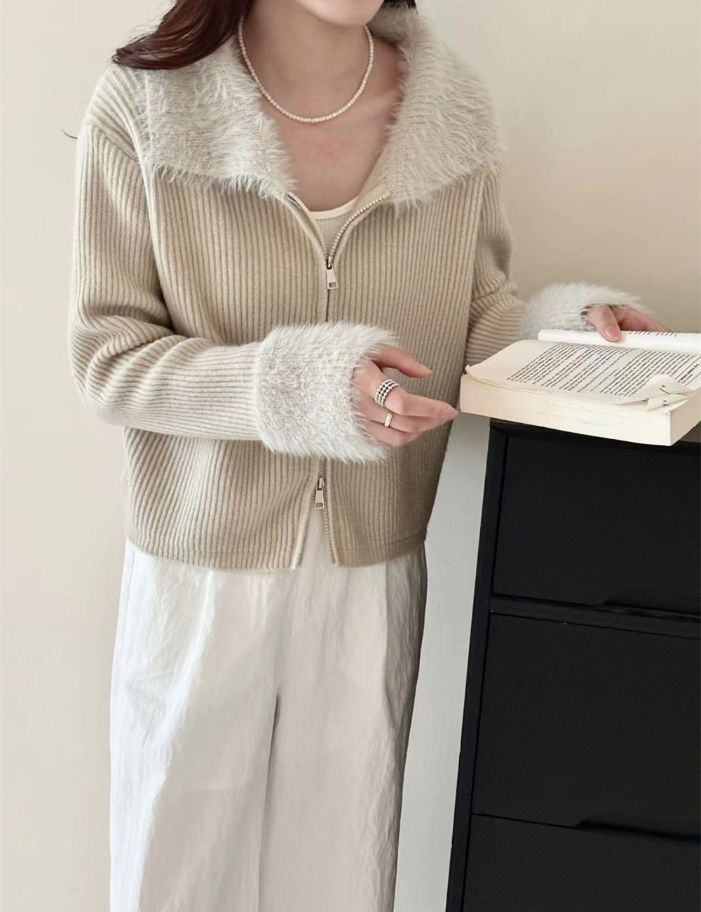 Long sleeve short tops elmo cardigan for women