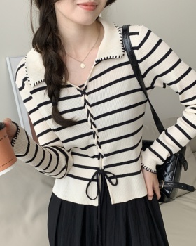Lapel Western style tops bandage bottoming shirt