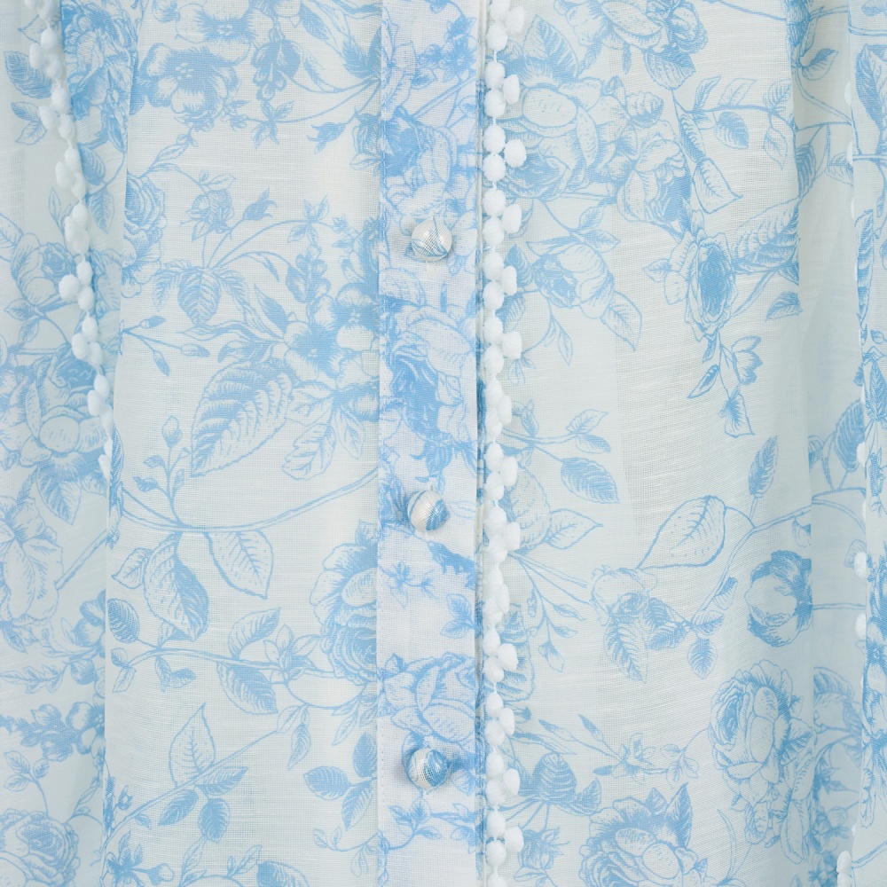 France style splice big skirt retro lace printing dress