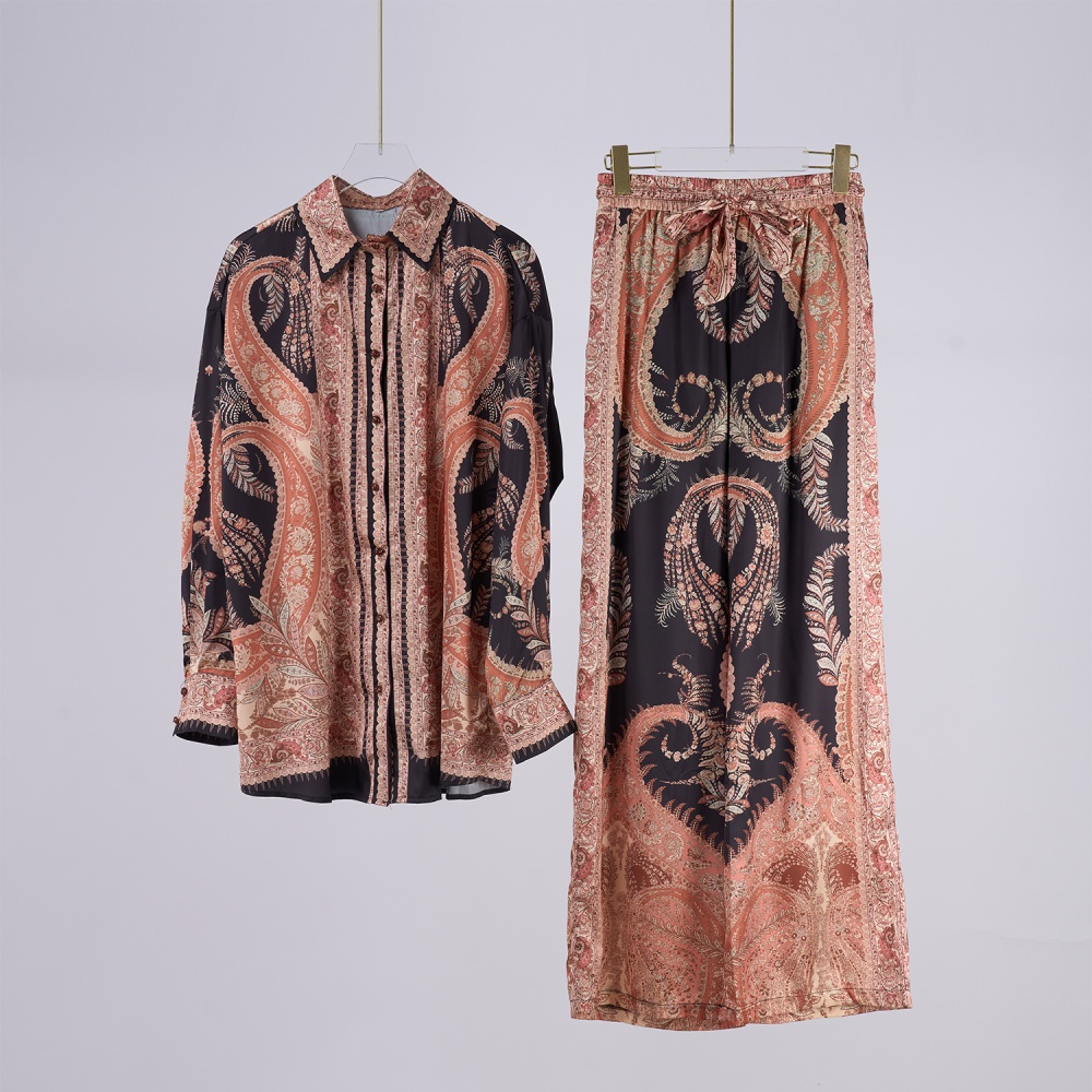 Straight shirt autumn and winter casual pants a set