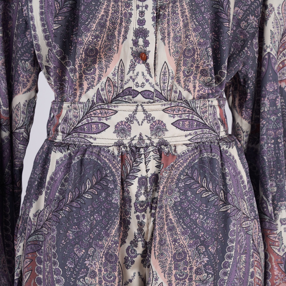 Casual straight casual pants printing shirt a set
