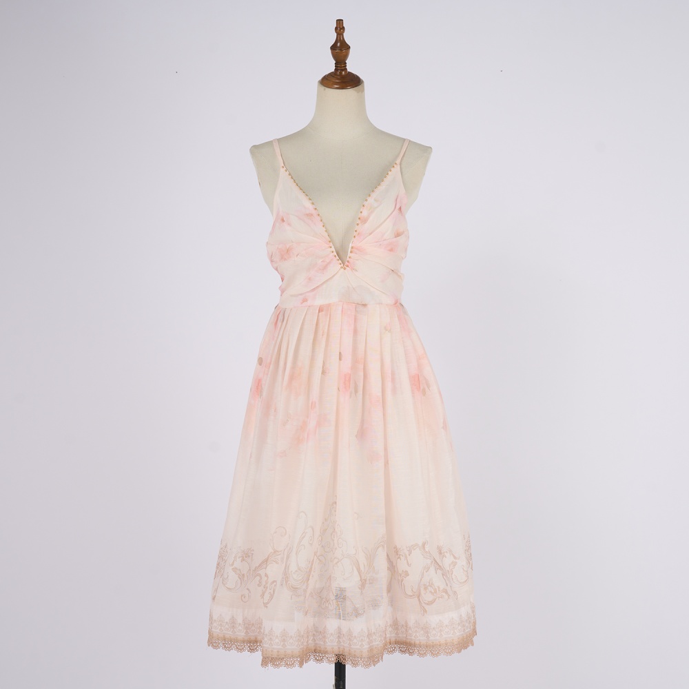 Vacation slim formal dress pinched waist sling long dress