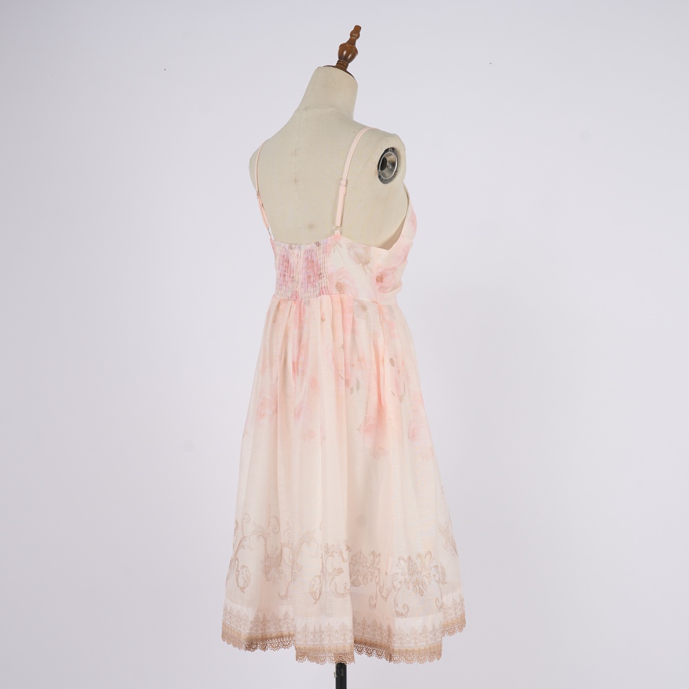 Vacation slim formal dress pinched waist sling long dress
