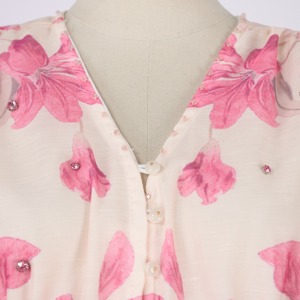 Long silk linen skirt mood buckle tops a set