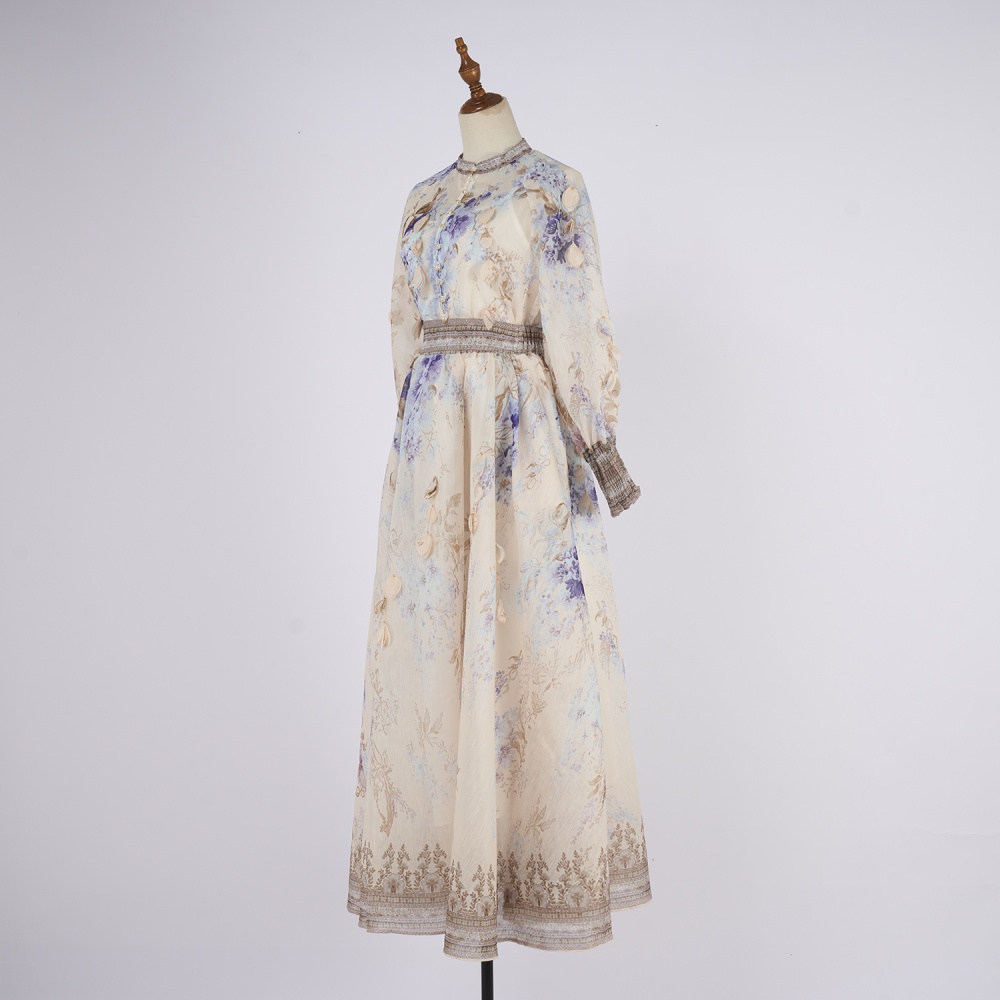 Slim colors skirt printing pinched waist shirt a set