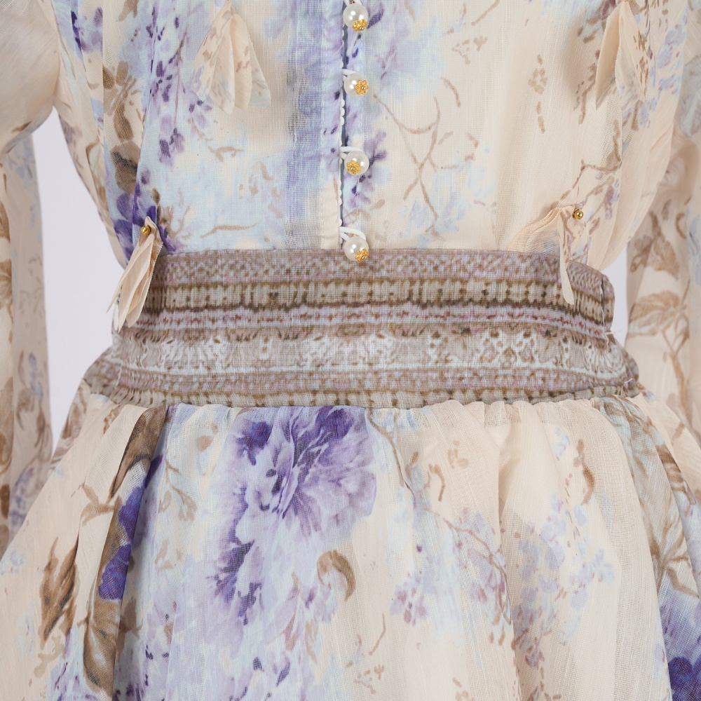 Slim colors skirt printing pinched waist shirt a set