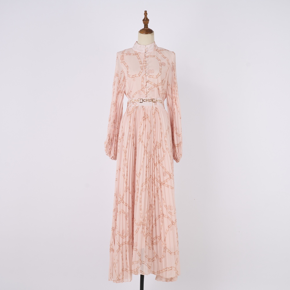 Big skirt pleated shirt elastic waist skirt a set