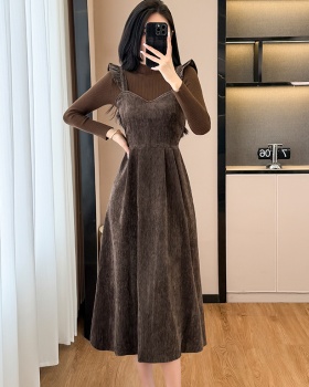 Ladies fashion dress autumn and winter sweater 2pcs set