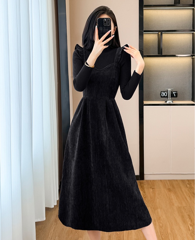Ladies fashion dress autumn and winter sweater 2pcs set