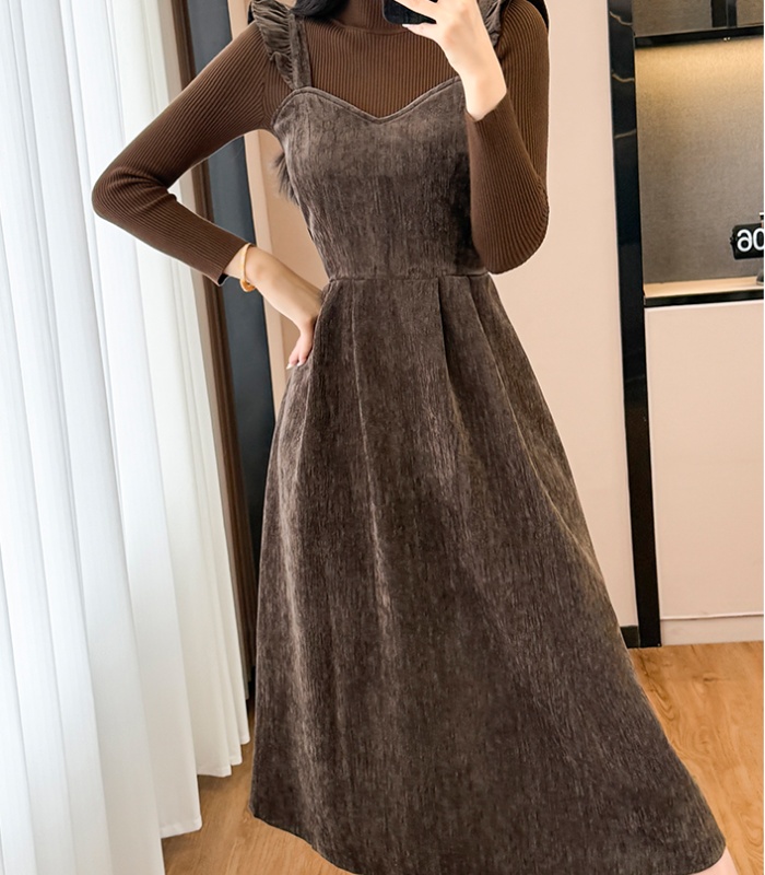 Ladies fashion dress autumn and winter sweater 2pcs set