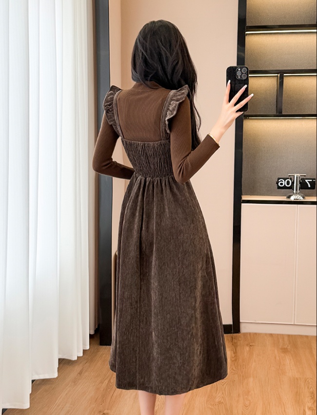 Ladies fashion dress autumn and winter sweater 2pcs set