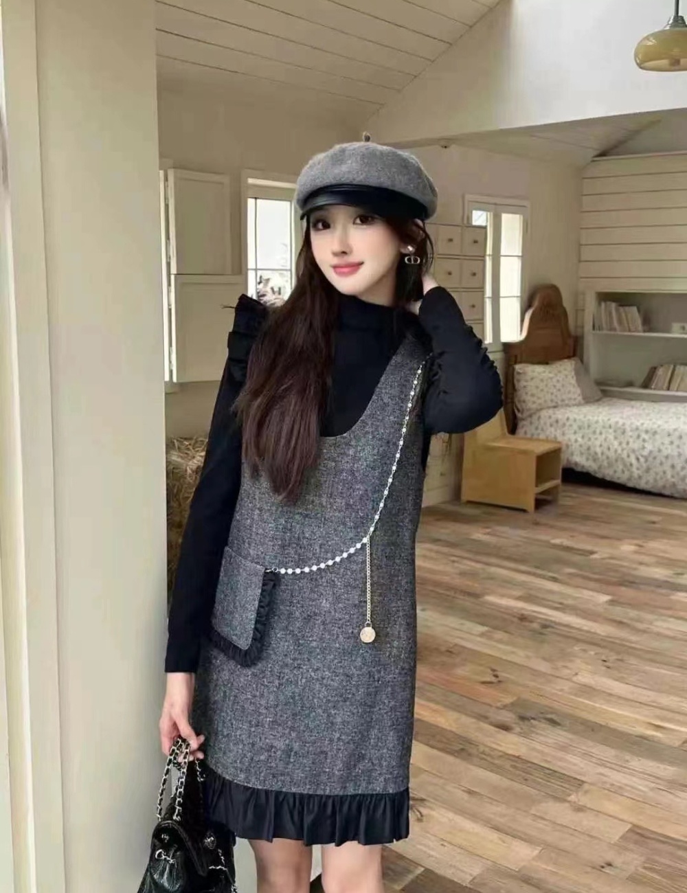 Korean style bottoming shirt dress 2pcs set