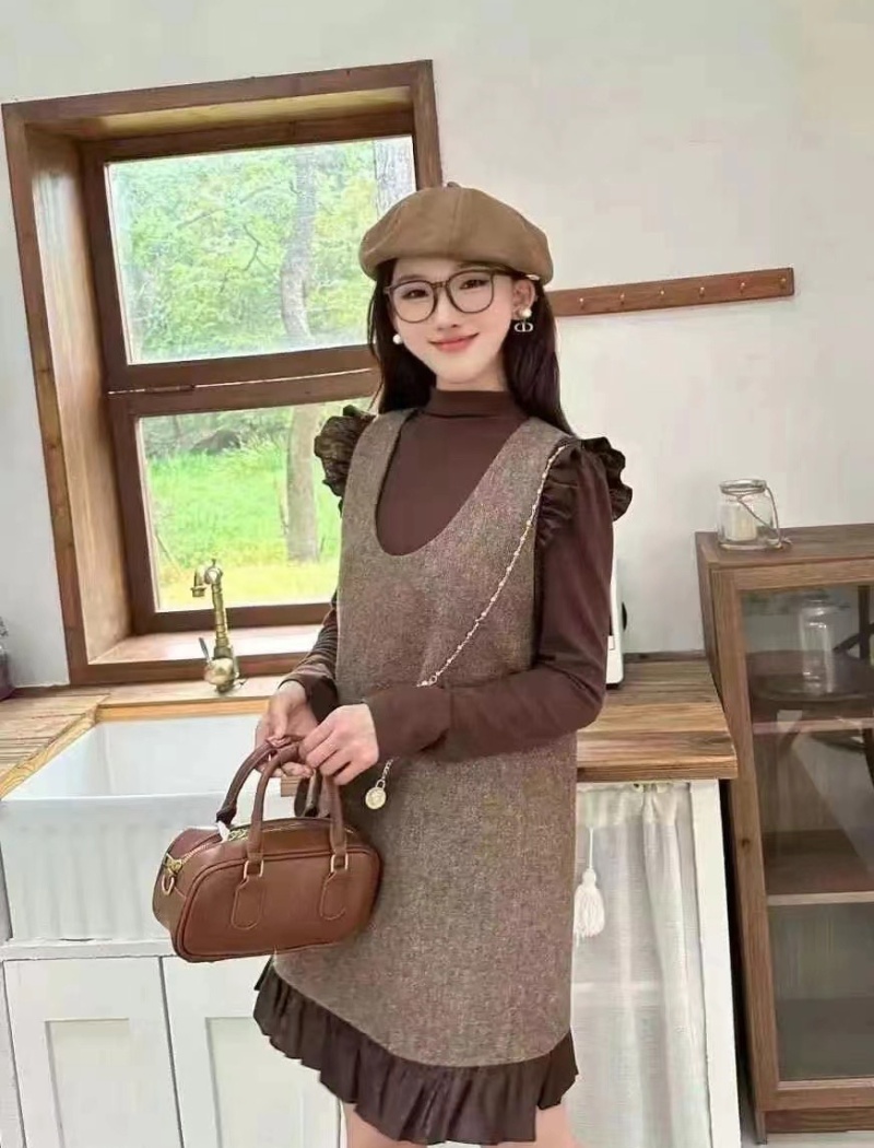 Korean style bottoming shirt dress 2pcs set