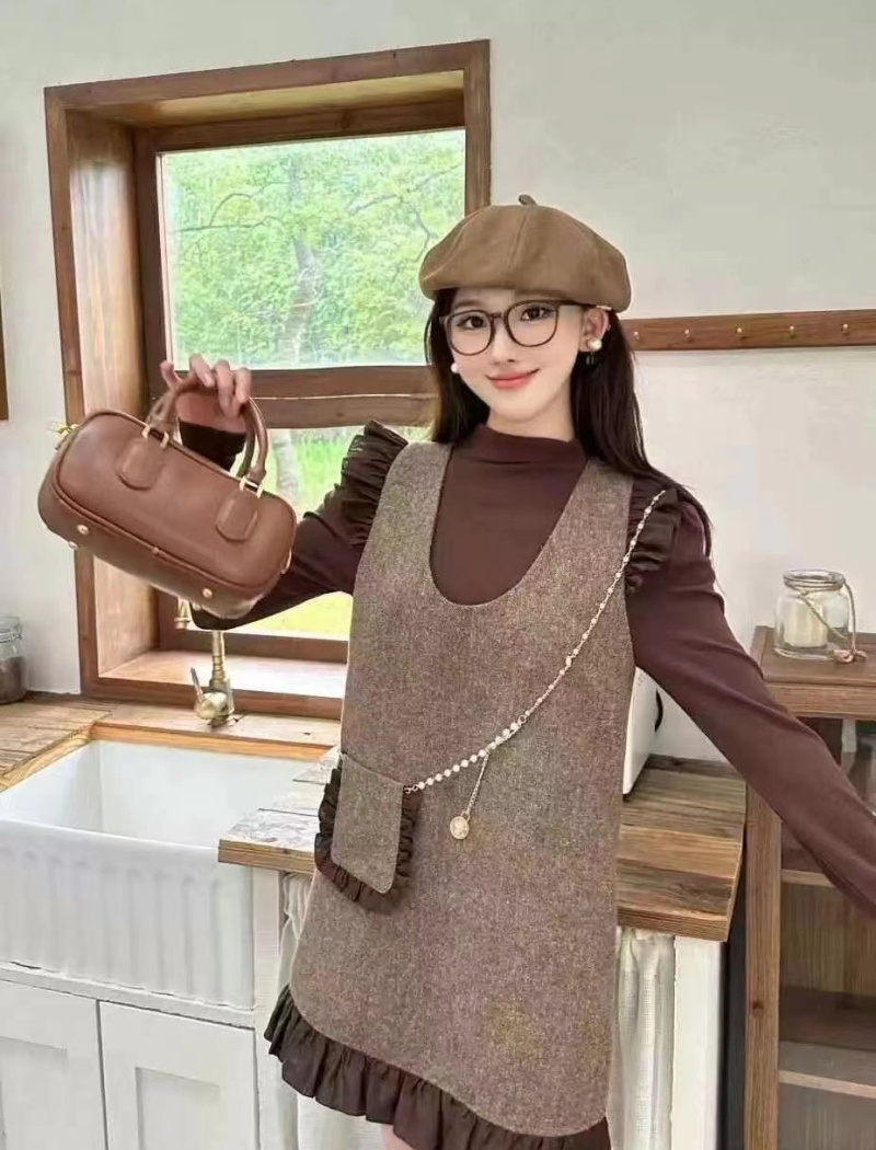 Korean style bottoming shirt dress 2pcs set