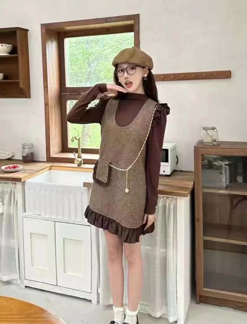 Korean style bottoming shirt dress 2pcs set