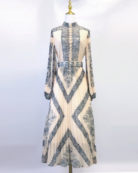 Printing fashion skirt long sleeve shirt a set