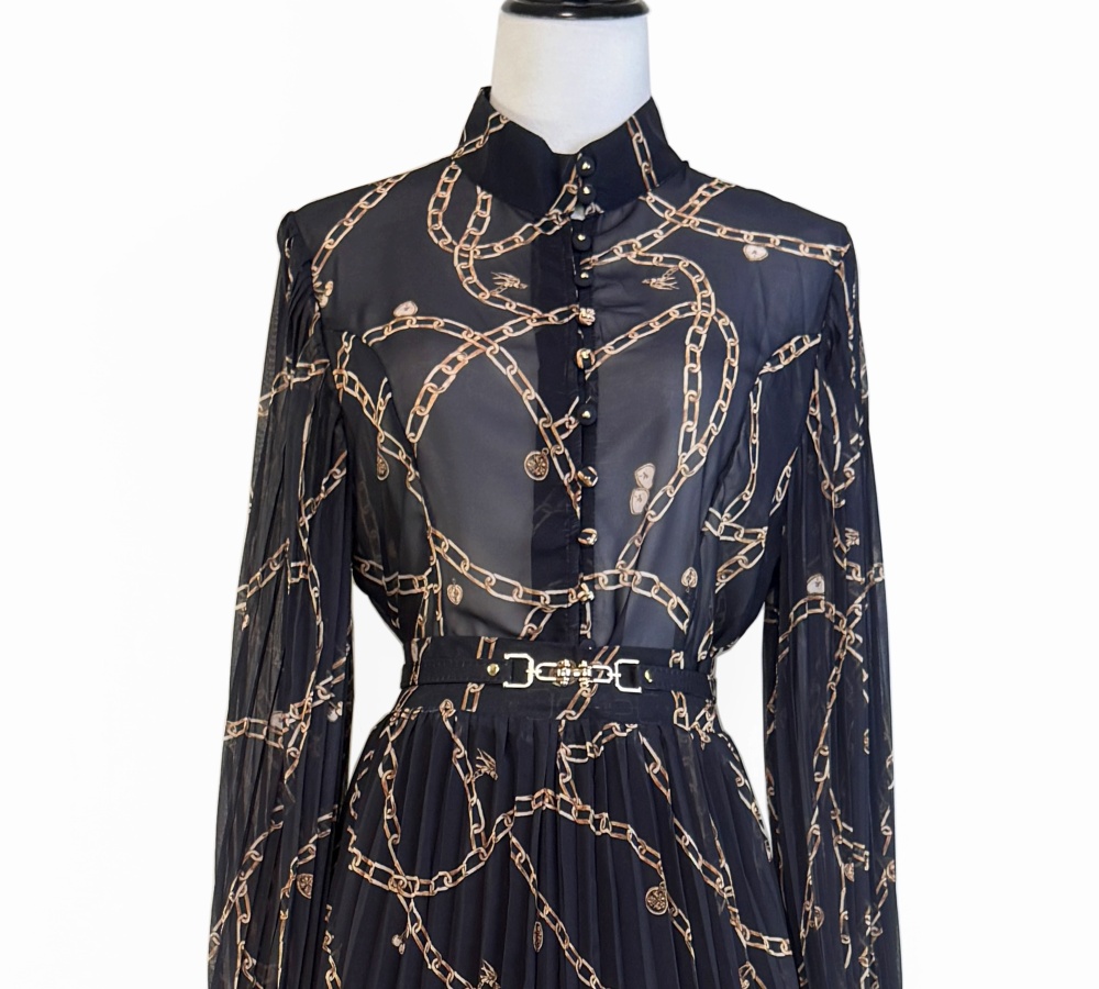 Printing fashion skirt long sleeve shirt a set