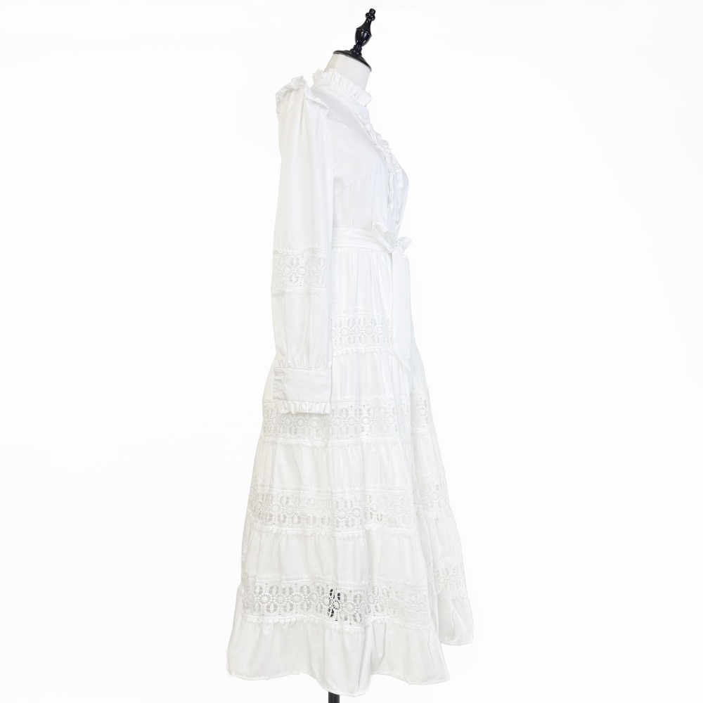 Frenum wood ear pinched waist dress for women