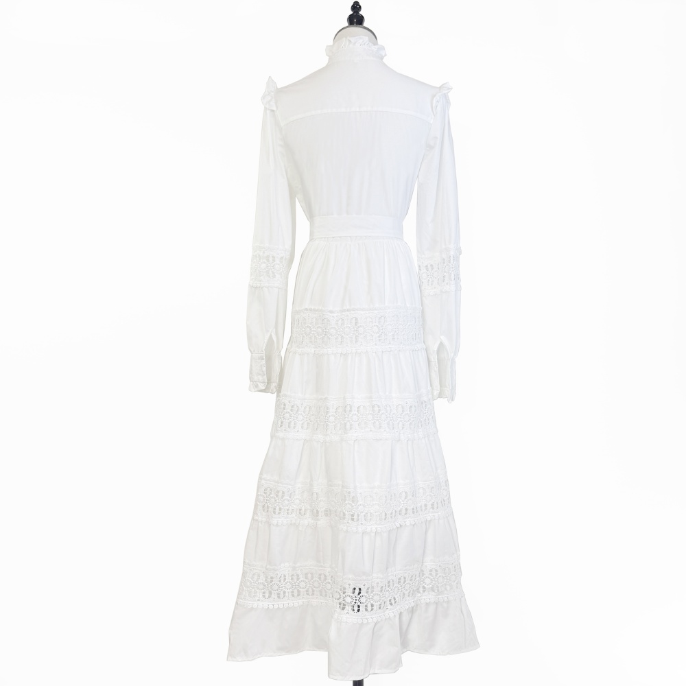 Frenum wood ear pinched waist dress for women
