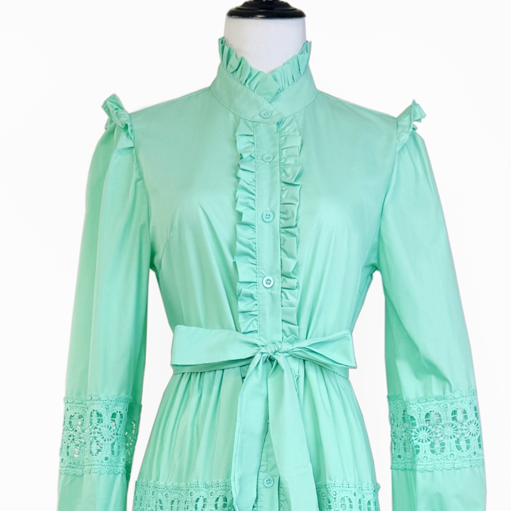 Frenum wood ear pinched waist dress for women