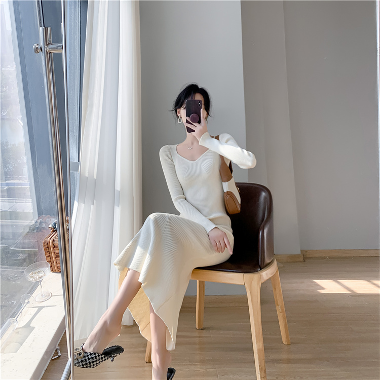 Bottoming slim knitted mermaid dress for women