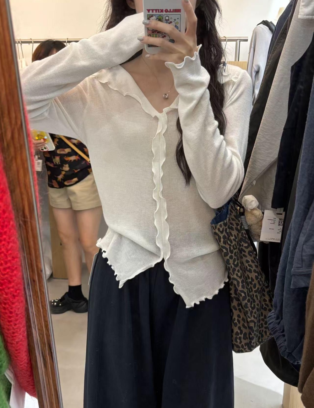 Wood ear sweet small shirt knitted refinement tops