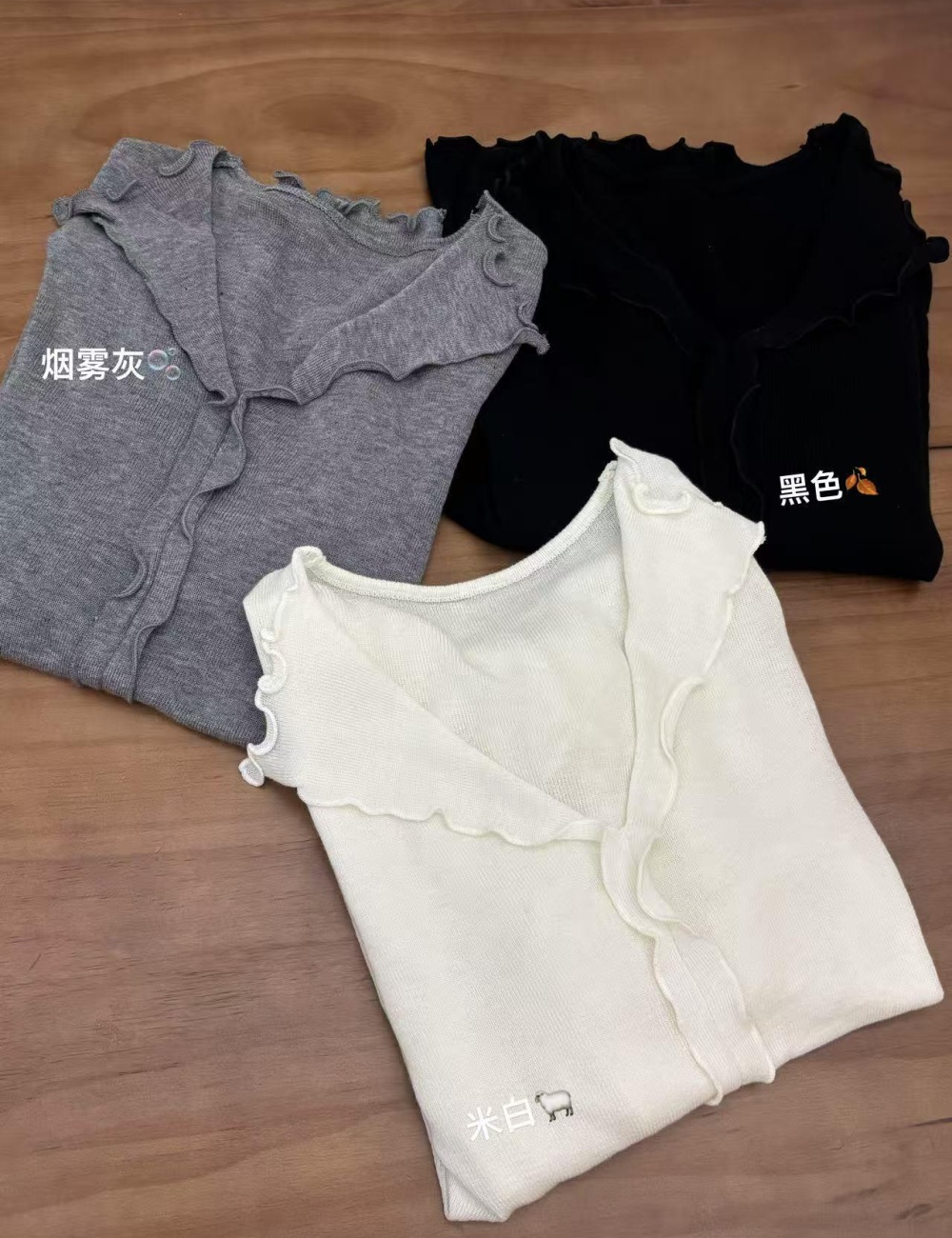 Wood ear sweet small shirt knitted refinement tops