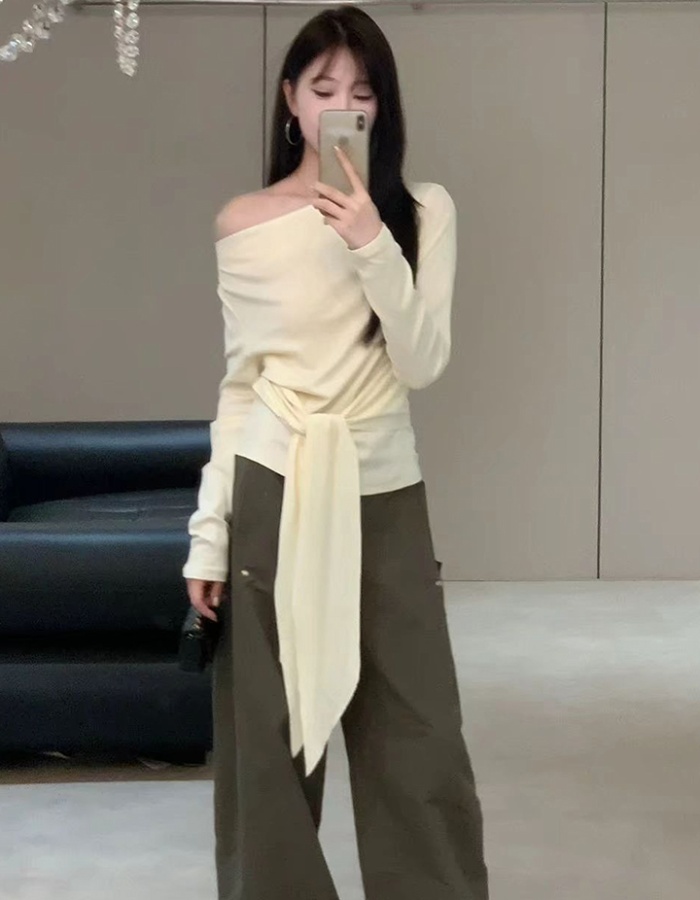 Autumn France style long sleeve tops for women