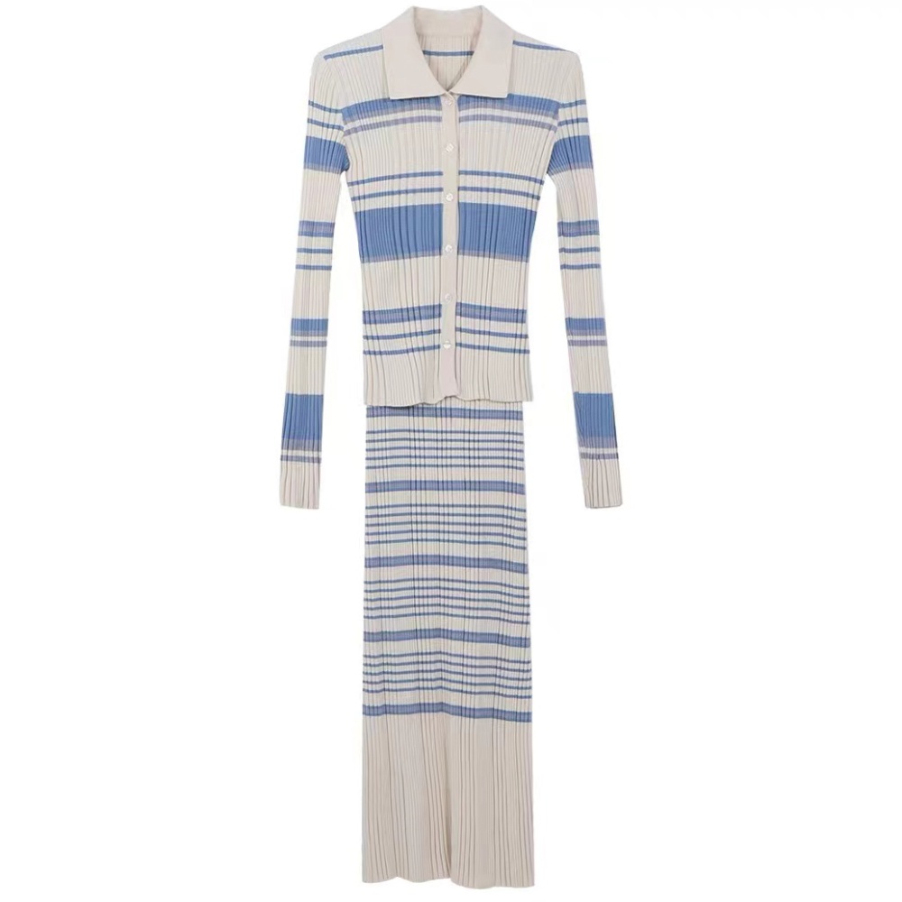 Fashion strap dress cardigan 2pcs set for women