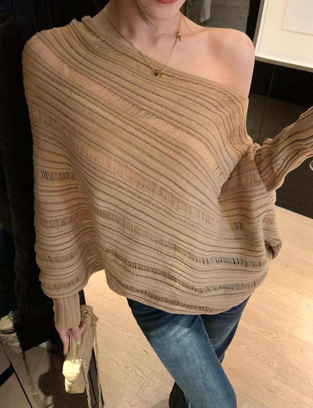 Long sleeve absorb sweat slim autumn round neck pullover tops