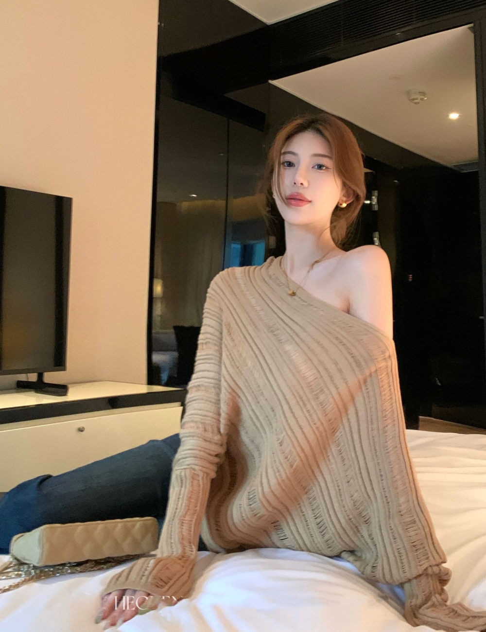 Long sleeve absorb sweat slim autumn round neck pullover tops