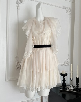 Chiffon angel lady dress sweet pinched waist shawl