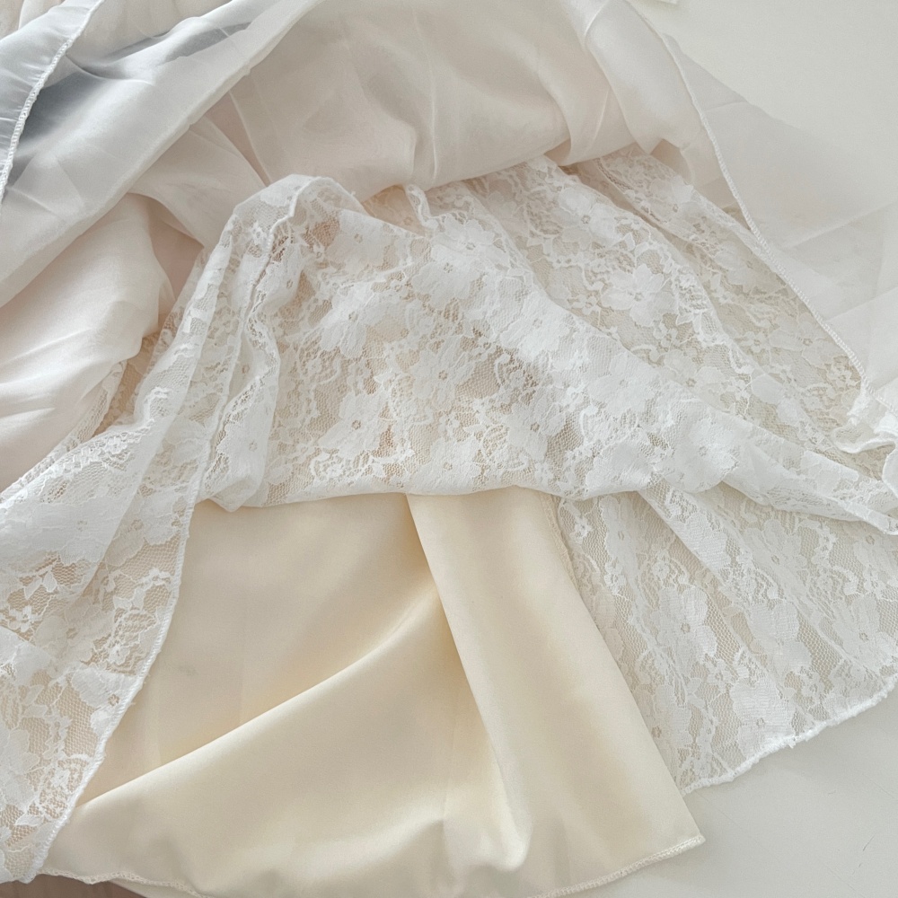 Chiffon angel lady dress sweet pinched waist shawl