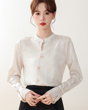 Jacquard autumn shirt niche Chinese style tops