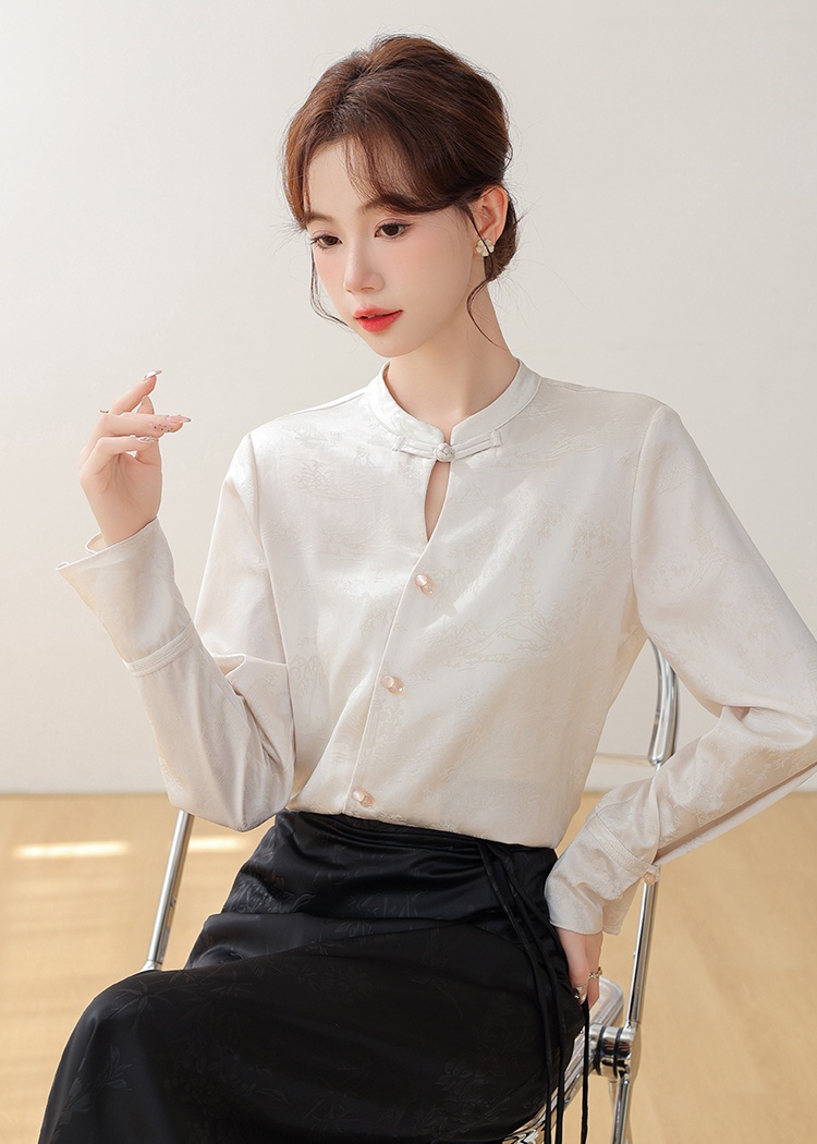 Jacquard autumn shirt niche Chinese style tops