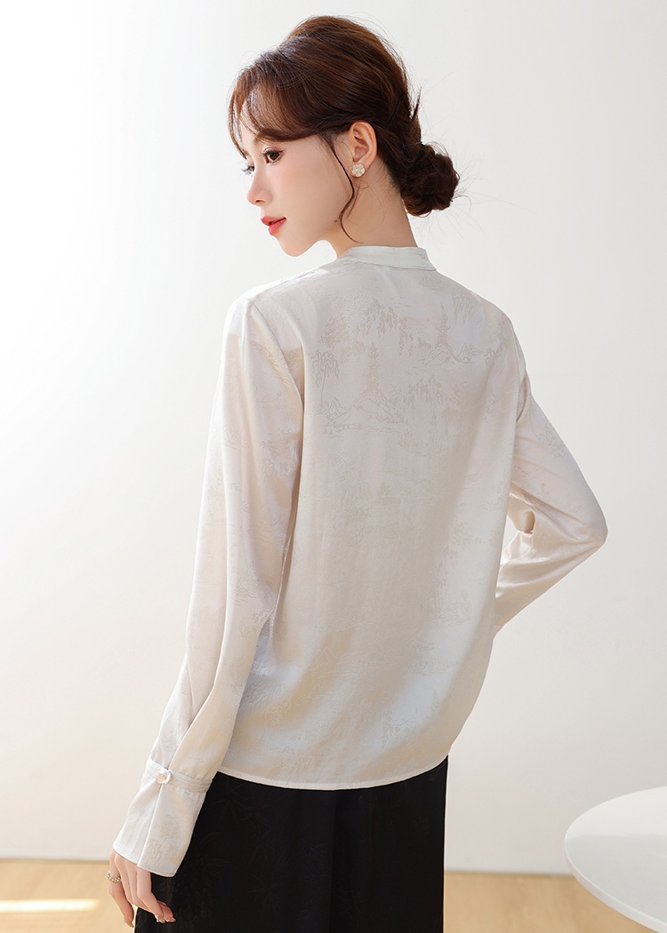 Jacquard autumn shirt niche Chinese style tops