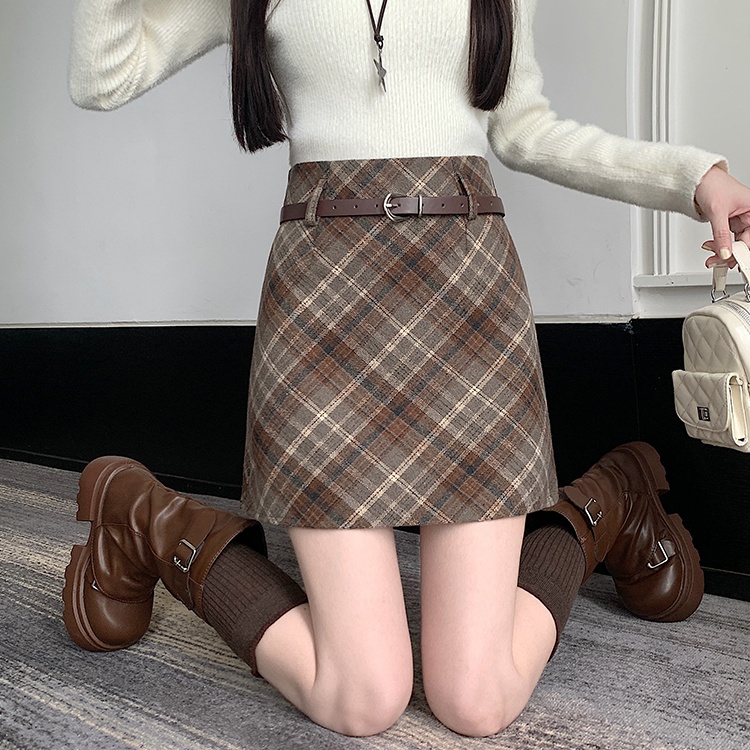 Autumn and winter large yard high waist retro skirt